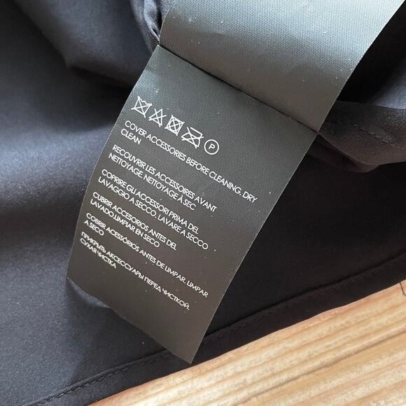 New Club Monaco Long Sleeve Twist Front Swing Dress | Burnout Black Floral‎ 6 - Picture 8 of 12